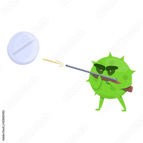 Monster antibiotic resistance icon. Cartoon of Monster antibiotic resistance vector icon for web design isolated on white background