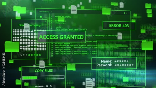 Technology Interface - Computer Data Screen Display Animation