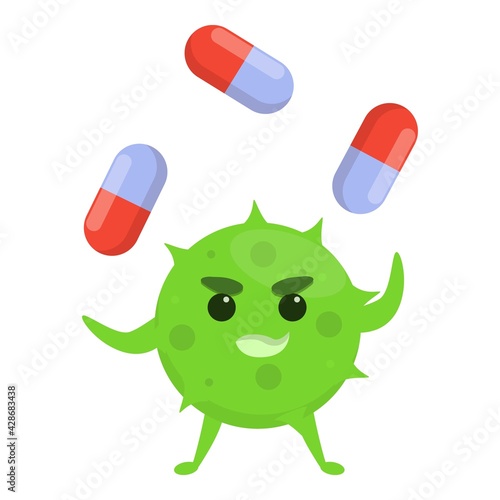 Parasite antibiotic resistance icon. Cartoon of Parasite antibiotic resistance vector icon for web design isolated on white background