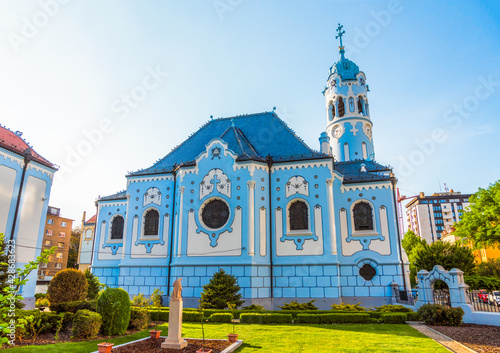 Obraz na płótnie The Blue Church or The Church of St. Elizabeth or Modry Kostolik in the Old Town in Bratislava, Slovakia w salonie