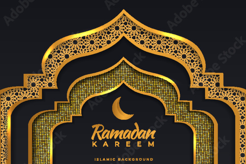 ramadan kareem islamic background gold black gradient