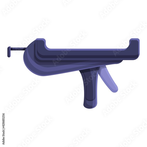 Finishing silicone caulk gun icon. Cartoon of Finishing silicone caulk gun vector icon for web design isolated on white background