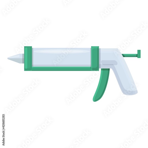 Work silicone caulk gun icon. Cartoon of Work silicone caulk gun vector icon for web design isolated on white background