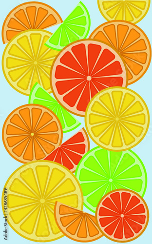 citrus seamless background lemons limes orange graipfruit