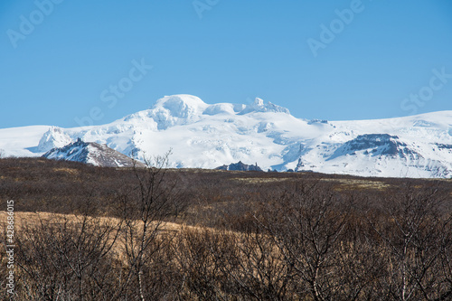 Mountain top Hvannadalshnjukur in Skaftafell in Iceland photo