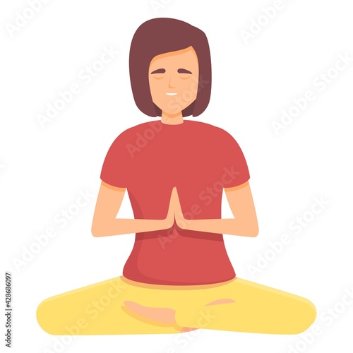 Ayurvedic meditation icon. Cartoon of Ayurvedic meditation vector icon for web design isolated on white background photo