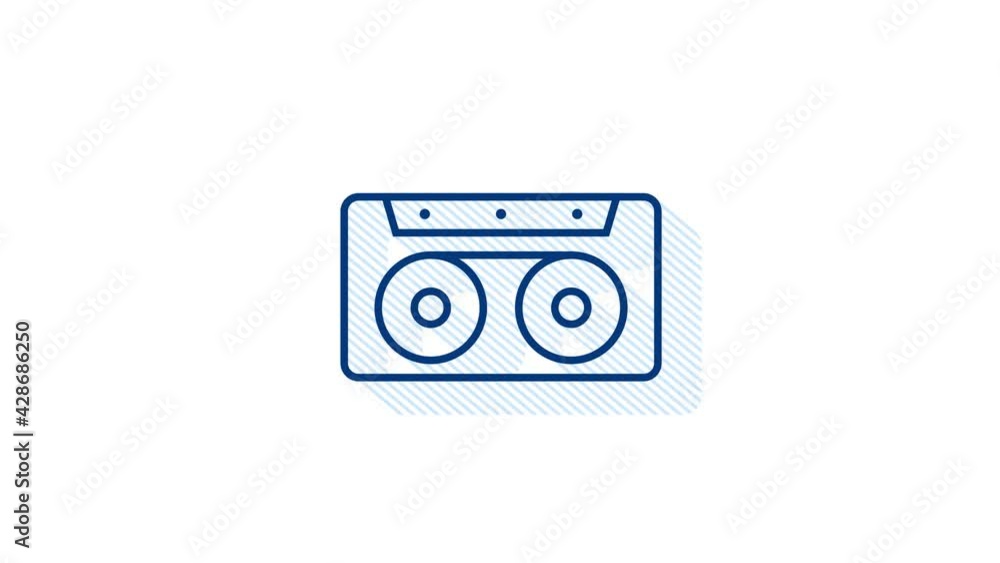 Music icon in flat style. Music, voice, record icon. Motion graphics. Music icon in flat style. Music, voice, record icon. Motion graphics.