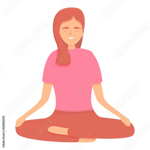 Lotus position meditation icon. Cartoon of Lotus position meditation vector icon for web design isolated on white background