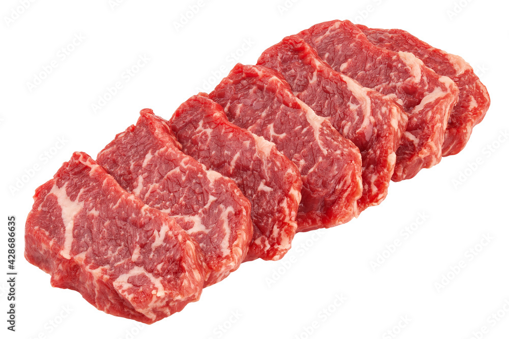 meat, beef, isolated on white background, clipping path, full depth of field