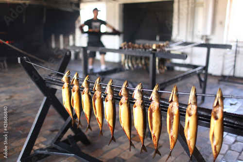 Fish in smokehouse photo