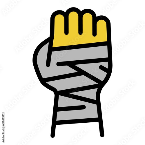 Boxing hand icon. Outline Boxing hand vector icon for web design isolated on white background