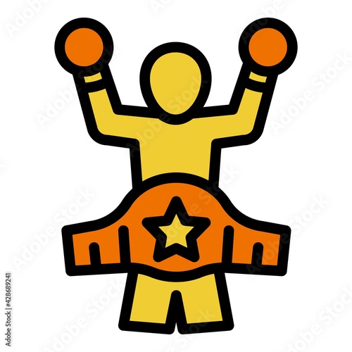 Boxing winner icon. Outline Boxing winner vector icon for web design isolated on white background