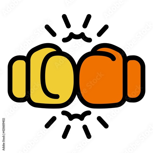 Boxing fight icon. Outline Boxing fight vector icon for web design isolated on white background