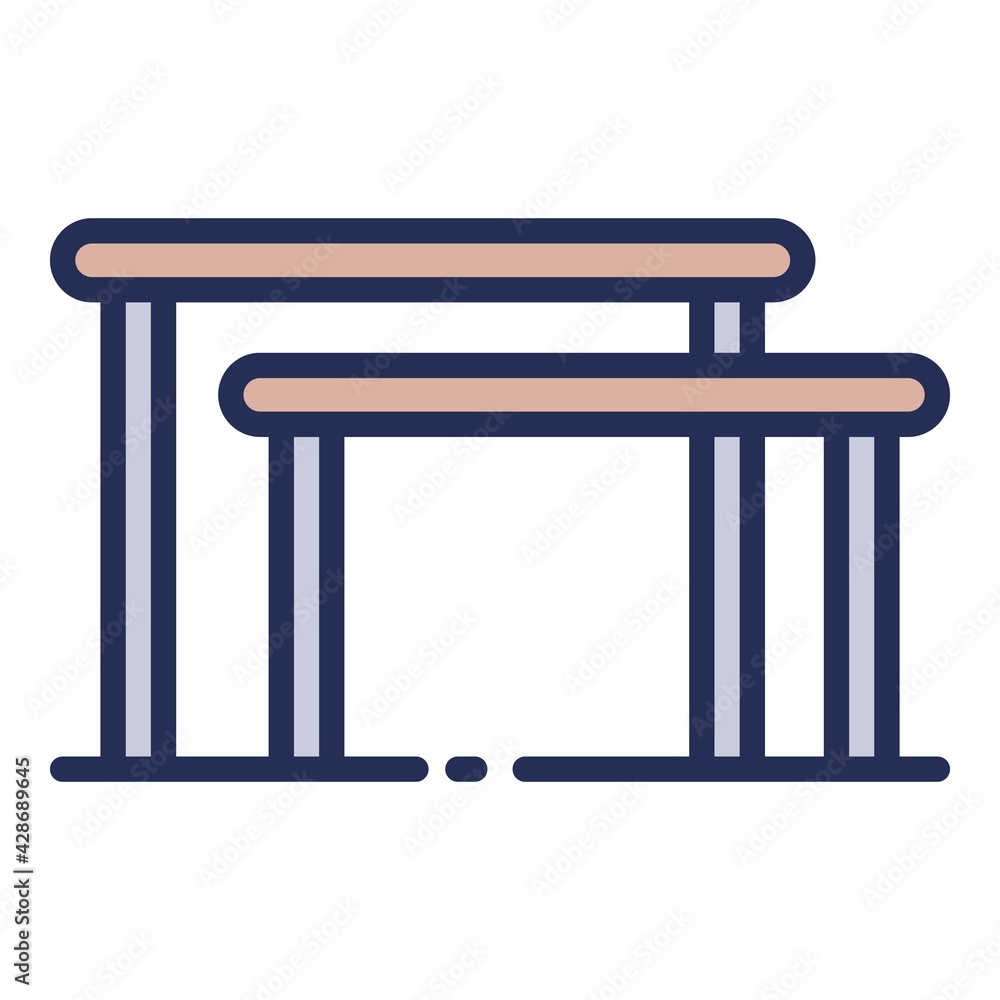 Gymnastics uneven bars icon. Outline Gymnastics uneven bars vector icon for web design isolated on white background Gymnastics uneven bars icon. Outline Gymnastics uneven bars vector icon for web design isolated on white background