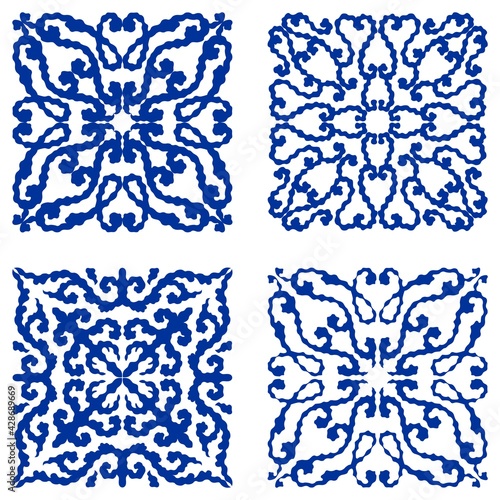 A beautiful square oriental ornaments