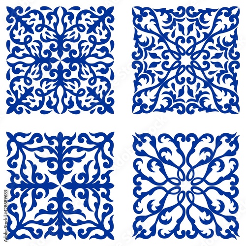 A beautiful square oriental ornaments