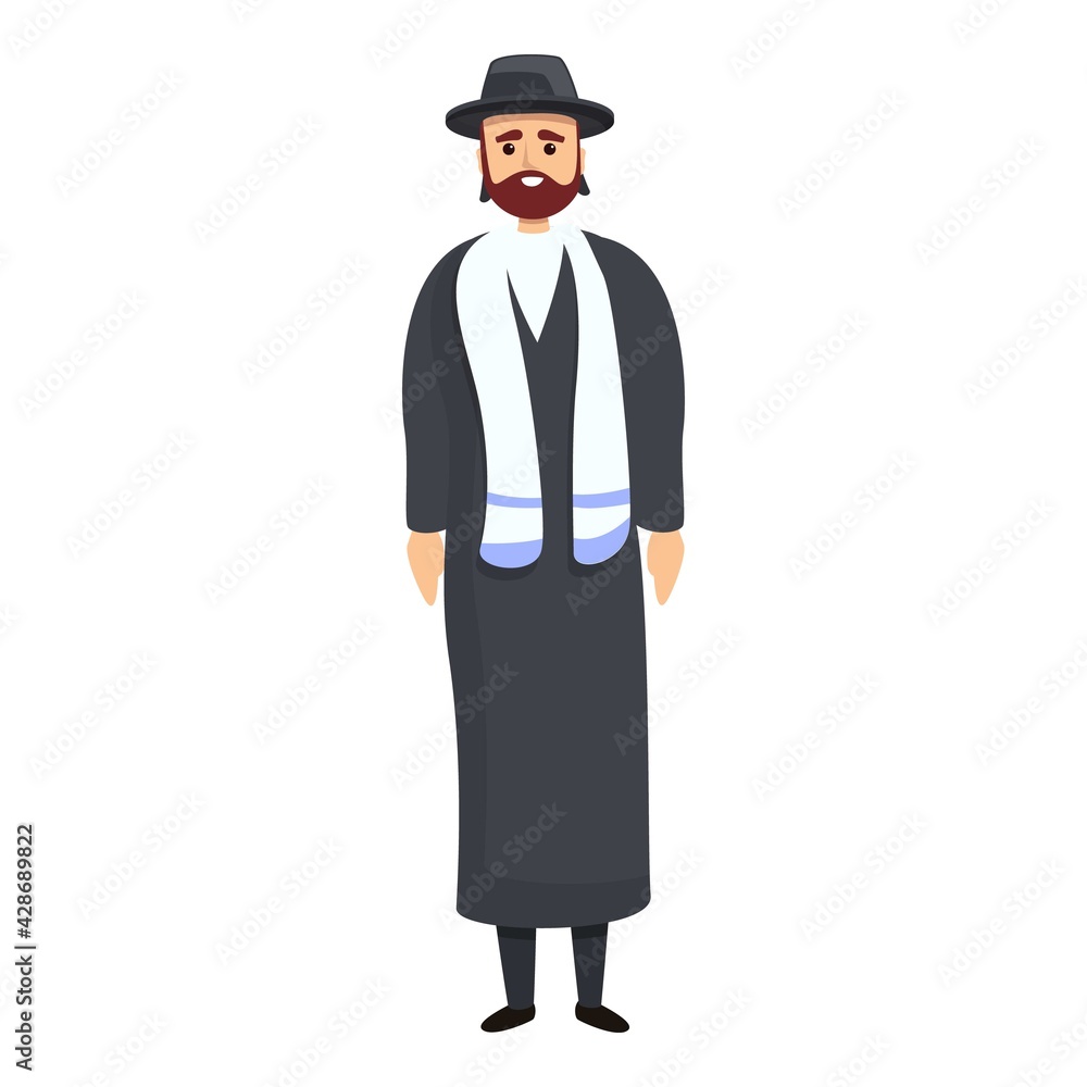 Jewish priest icon. Cartoon of Jewish priest vector icon for web design isolated on white background Jewish priest icon. Cartoon of Jewish priest vector icon for web design isolated on white background