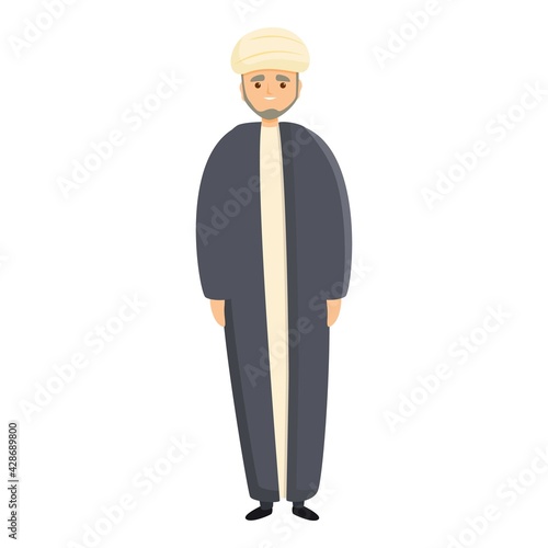 Muslim priest icon. Cartoon of Muslim priest vector icon for web design isolated on white background