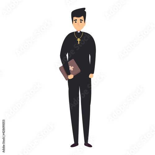 American priest icon. Cartoon of American priest vector icon for web design isolated on white background