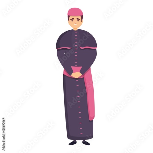 Catholicism priest icon. Cartoon of Catholicism priest vector icon for web design isolated on white background