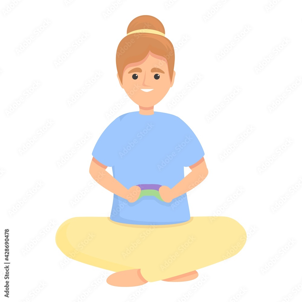 Mother play videogame icon. Cartoon of Mother play videogame vector icon for web design isolated on white background Mother play videogame icon. Cartoon of Mother play videogame vector icon for web design isolated on white background
