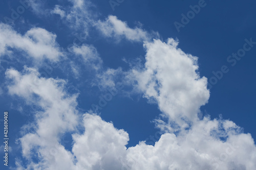 Big white clouds under a huge blue sky