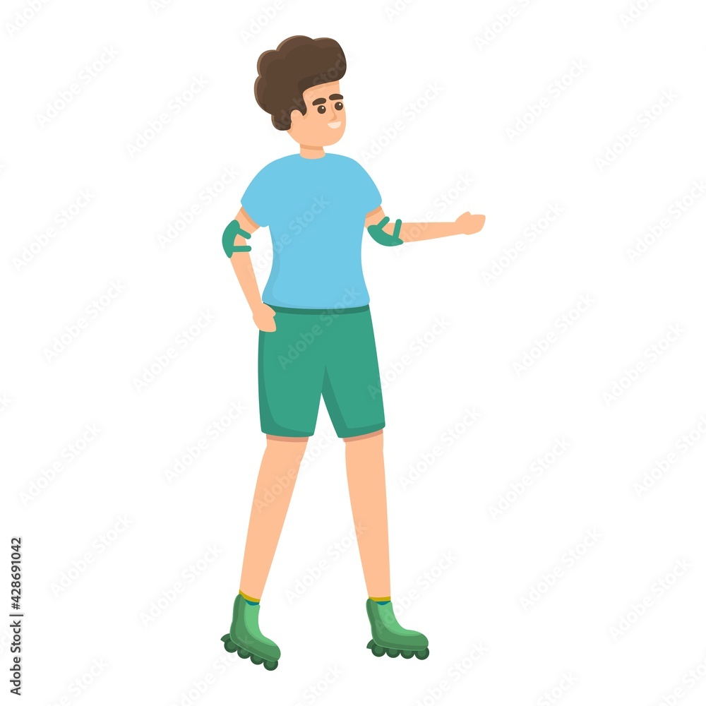 Person rollerblading icon. Cartoon of Person rollerblading vector icon for web design isolated on white background