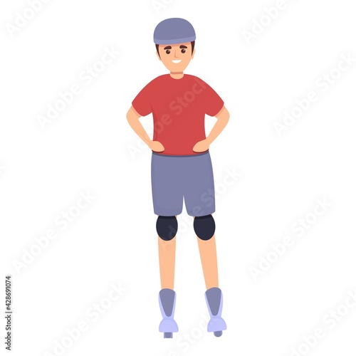Protection rollerblading icon. Cartoon of Protection rollerblading vector icon for web design isolated on white background