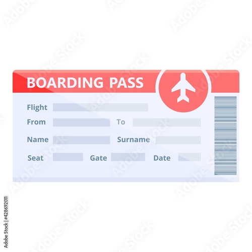 New boarding pass icon. Cartoon of New boarding pass vector icon for web design isolated on white background