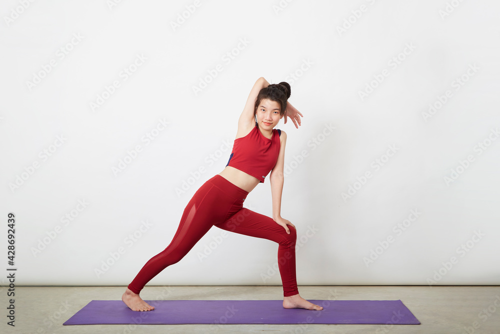 fitness Yoga woman warm up exercise position fitness Yoga woman warm up exercise position