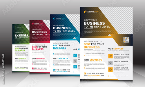 Creative Unique Modern Corporate Business Flyer Leaflet Vector Template Layout