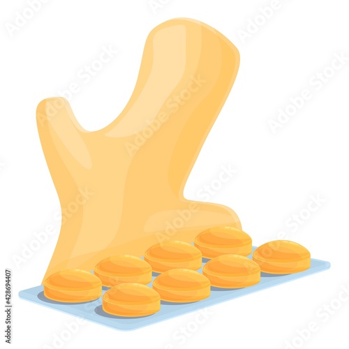 Ginger cough drops icon. Cartoon of Ginger cough drops vector icon for web design isolated on white background