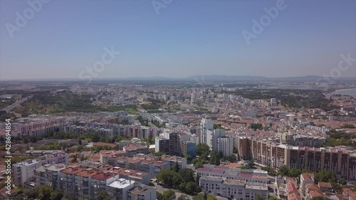 Wallpaper Mural sunny day time lisbon cityscape aerial panorama 4k portugal Torontodigital.ca