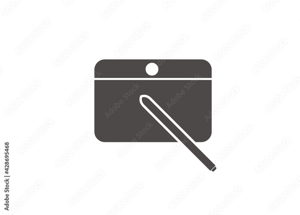 Pen with tablet. Simple flat illustration. Pen with tablet. Simple flat illustration.