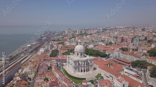 Wallpaper Mural summer day lisbon cityscape church top aerial panorama 4k portugal Torontodigital.ca