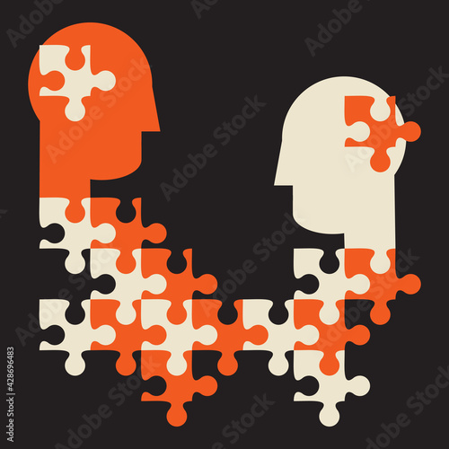 bring  different people together to collaborate, common ground concept illustration