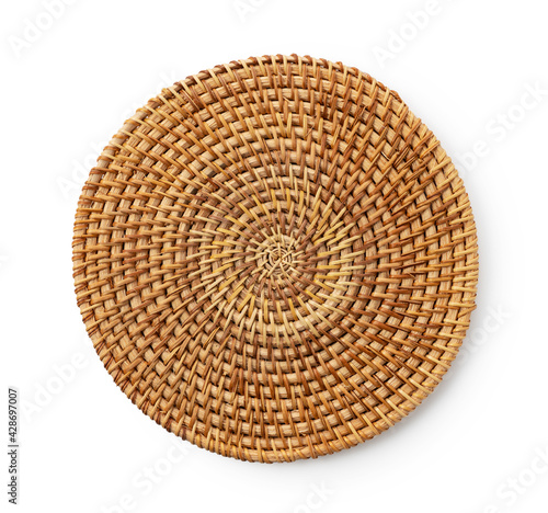 Round woven placemats on a white background photo