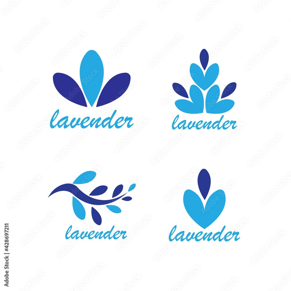 Lavender flower Vector icon illustration design Template
