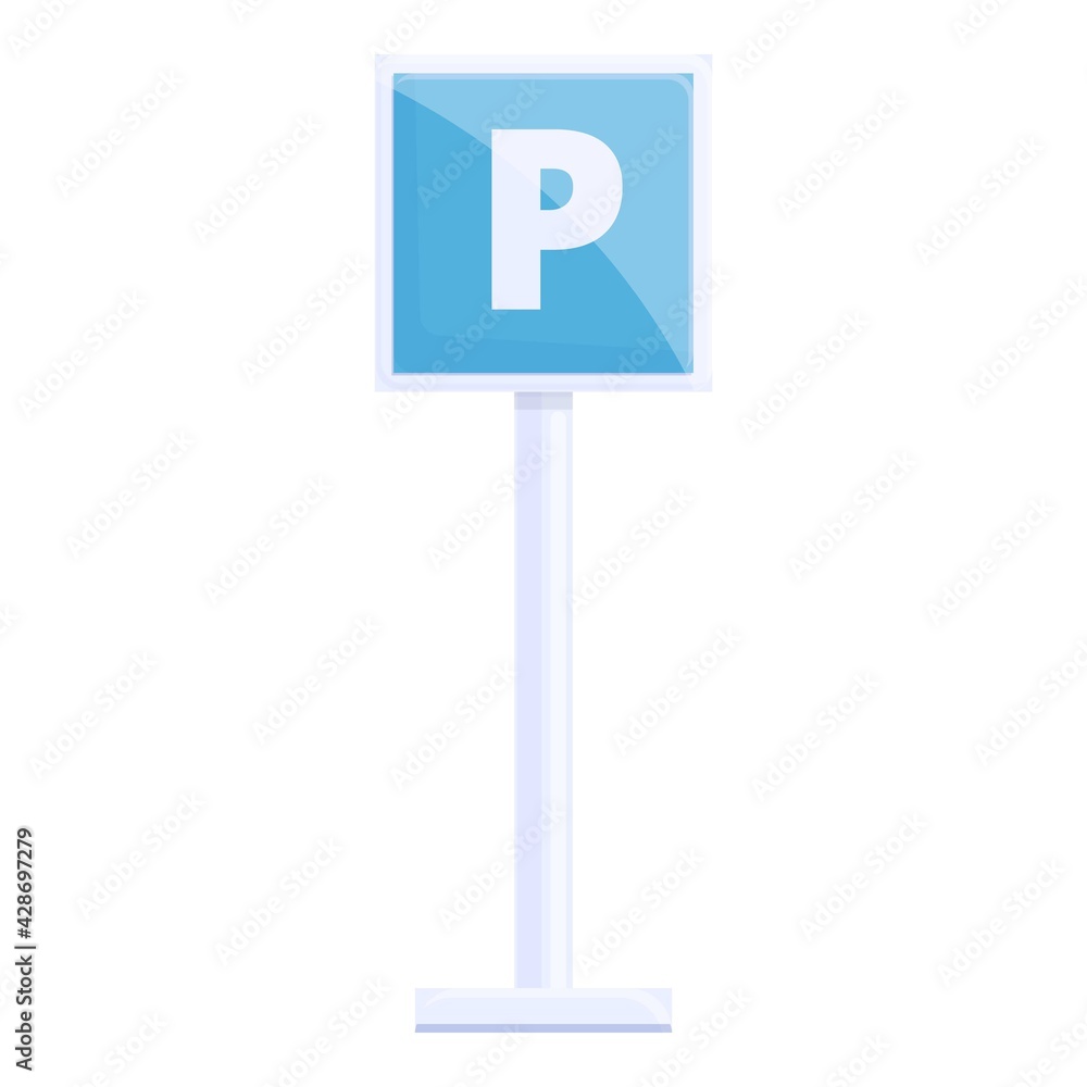 Parking sign icon. Cartoon of Parking sign vector icon for web design  isolated on white background Stock Vector | Adobe Stock