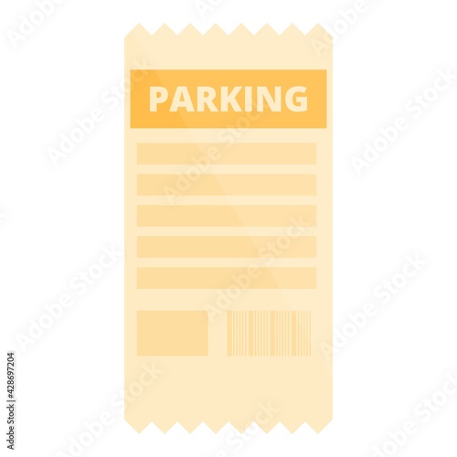 Paid parking ticket icon. Cartoon of Paid parking ticket vector icon for web design isolated on white background