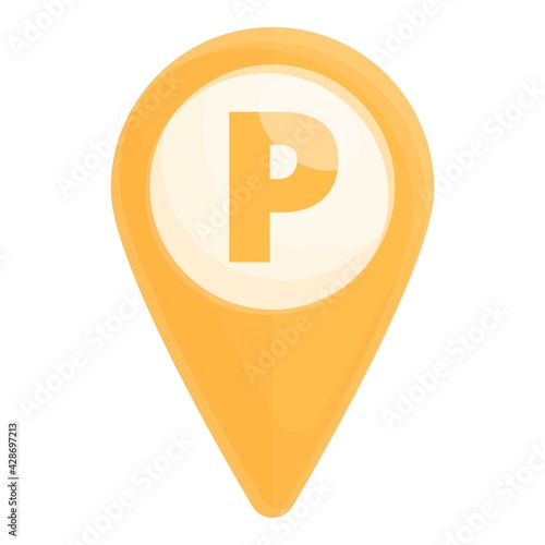 Paid parking location icon. Cartoon of Paid parking location vector icon for web design isolated on white background