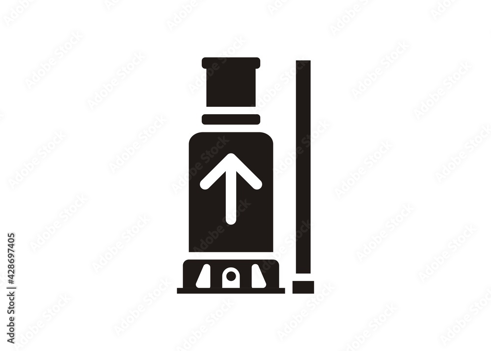 Car lifting jack. Simple icon in black and white. Car lifting jack. Simple icon in black and white.