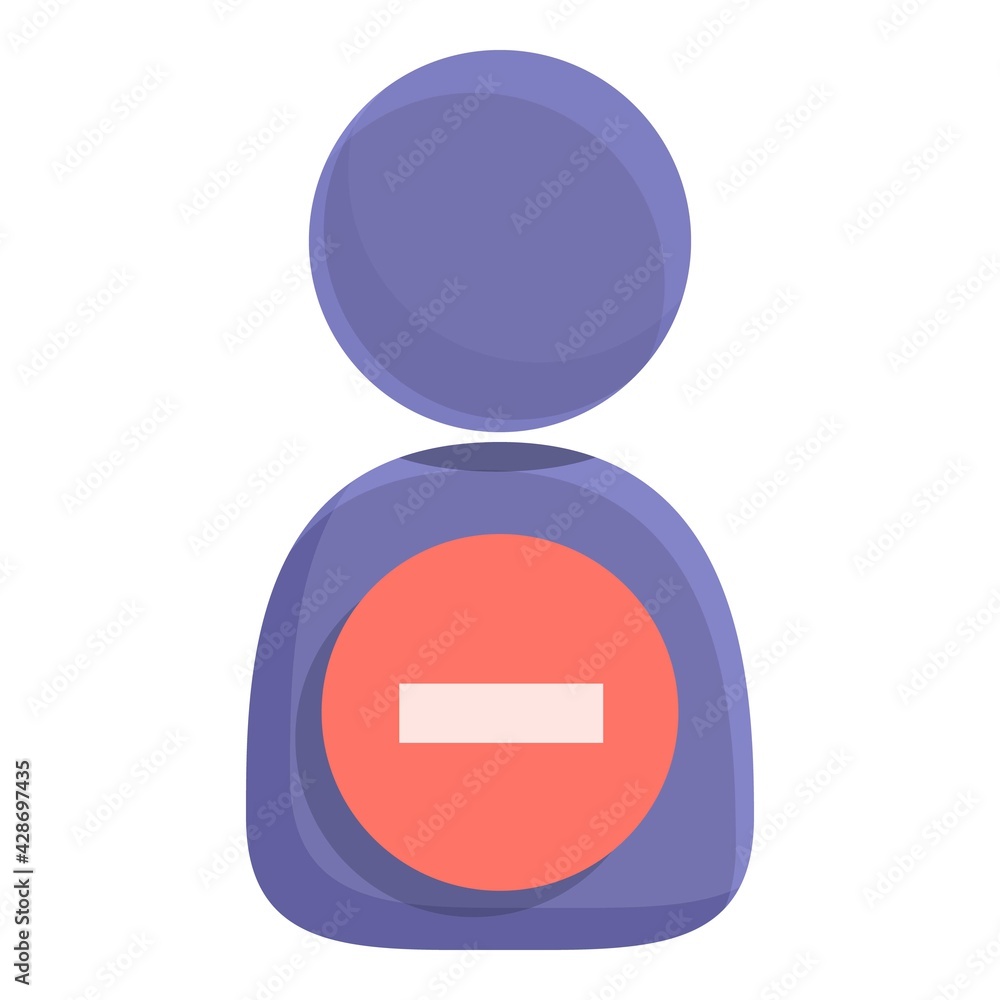 Delete user permanently icon. Cartoon of Delete user permanently vector icon for web design isolated on white background Delete user permanently icon. Cartoon of Delete user permanently vector icon for web design isolated on white background
