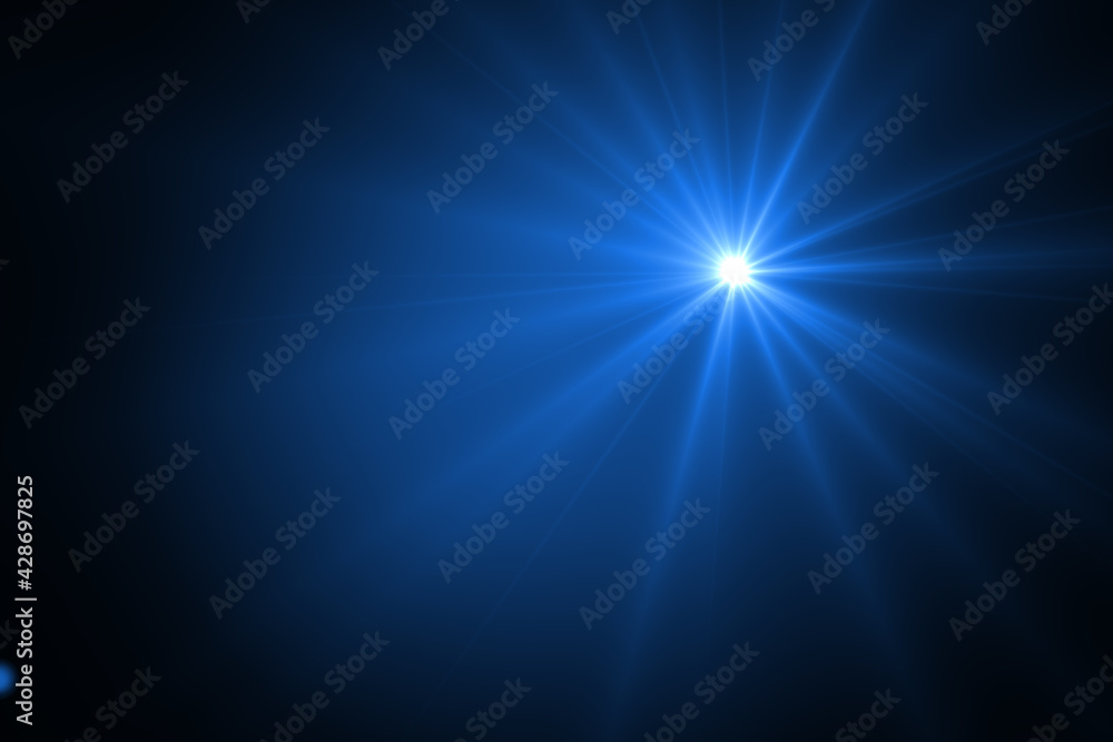 lens flare effect on black background