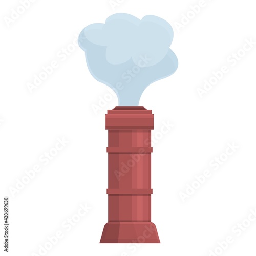 Factory chimney icon. Cartoon of Factory chimney vector icon for web design isolated on white background