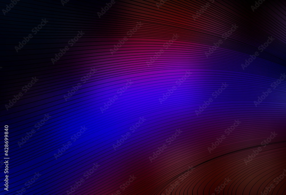 Dark Blue, Red vector backdrop with curved lines.