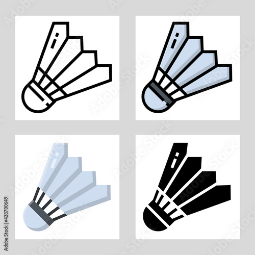 badminton icon vector design in filled, thin line, outline and flat style.