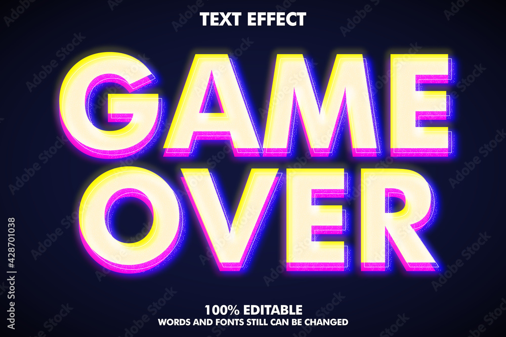 Shiny blur text effect, glitch font effect