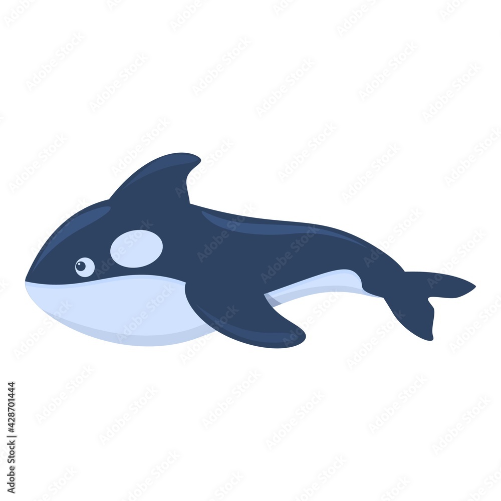 Sea killer whale icon. Cartoon of Sea killer whale vector icon for web design isolated on white background Sea killer whale icon. Cartoon of Sea killer whale vector icon for web design isolated on white background