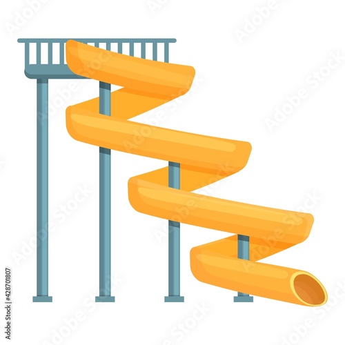 Water park tower pipe icon. Cartoon of Water park tower pipe vector icon for web design isolated on white background